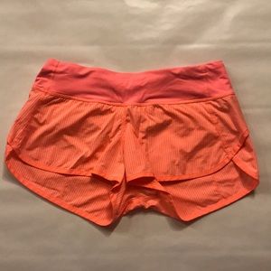 Lululemon shorts. Size 4. Bright Coral/peach